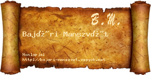 Bajári Manszvét névjegykártya